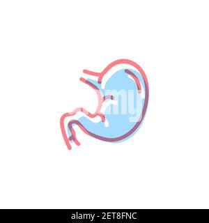 Magen-Ikone in modernen Farben auf Weiß Stock Vektor