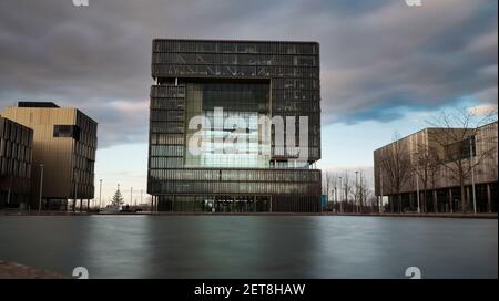 ESSEN, DEUTSCHLAND - 26. Feb 2021: Essen, NRW, Deutschland, 02-26-2021 Thyssen krupp Unternehmen vor dem Umzug von Wasser, Hauptsitz Thyssen krupp AG, mit Sitz in Stockfoto