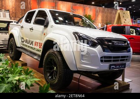 Isuzu D-Max AT35 Artic Pick-up Truck auf dem Autosalon in Brüssel. Belgien - 18. Januar 2019. Stockfoto