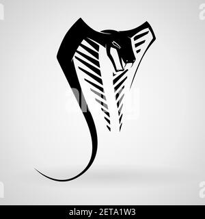 Vektor Schlange Logo Vorlage. Gefahr Schlange Symbol. viper schwarze Silhouette. Furious Cobra Kopf Sport Vektor Logo Konzept isoliert auf weißem Hintergrund Stock Vektor