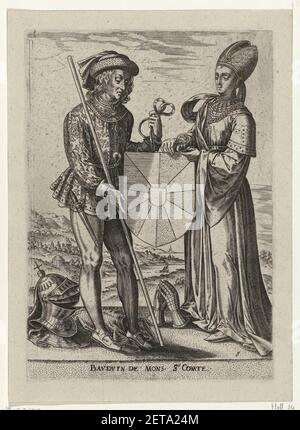 Peeter Baltens - Porträt von Baldwin IV., Graf von Flandern und Richilde, Gräfin von Hennegau. Stockfoto