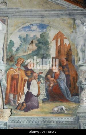 Pellegrino da S. Daniele (1497-98), Adorazione dei Magi - SantAntonio - San Daniele. Stockfoto