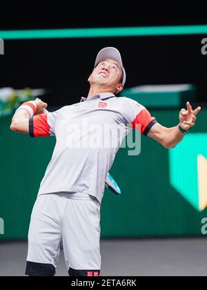 ROTTERDAM, NIEDERLANDE - MÄRZ 1: Während des ABN AMRO World Tennis Tournament 48e in Rotterdam Ahoy am 1. März 2021 in Rotterdam, Niederlande Stockfoto