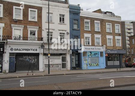 Das schmalste Haus in London an der Goldhawk Road Stockfoto