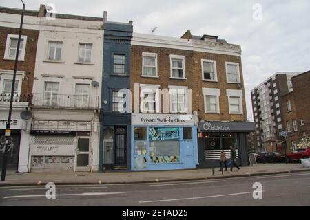 Das schmalste Haus in London an der Goldhawk Road Stockfoto