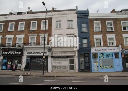 Das schmalste Haus in London an der Goldhawk Road Stockfoto