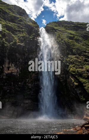 Casca D'anta Wasserfall am São Francisco Fluss, Serra da Canastra Nationalpark, Minas Gerais, Brasilien Stockfoto