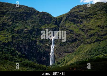 Casca D'anta Wasserfall am São Francisco Fluss, Serra da Canastra Nationalpark, Minas Gerais, Brasilien Stockfoto