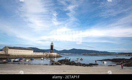 Der Leuchtturmstrand am rias baixas, Galicien, La playa del faro und las rias baixas Stockfoto