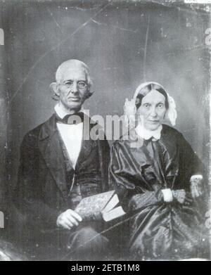 Peter Johnson Gulick und Fanny Thomas Gulick. Stockfoto