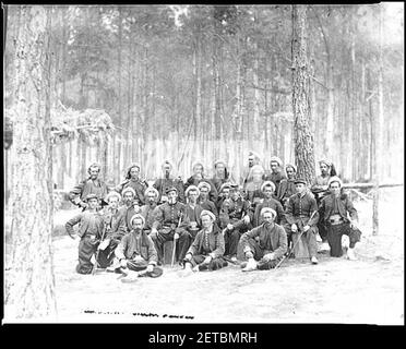 Petersburg, Va Gruppe von Unternehmen G, 114 Pennsylvania Infanterie (zouaven) Stockfoto