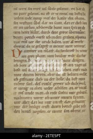 Pfaffe Konrad - Rolandslied - Kabeljau. pal. Keim. 112 - 112. Stockfoto
