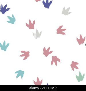 Dinosaurier Fußabdruck Spuren. Minimale Farbe Nahtloses Muster. Hintergrund mit Pfote, Klaue Raubtier. Dinosaurier Fußabdruck nahtloses Muster perfekt für Textil Stock Vektor