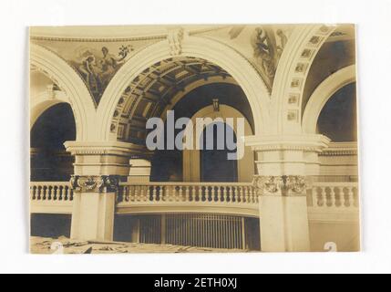 Foto, Ansicht der Zentralkammer der Roswell P. Flower Memorial Library, Watertown, New York- Pendentive Decorations, 1904 Stockfoto