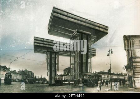 Fotomontage des Wolkenbugels von El Lissitzky 1925. Stockfoto