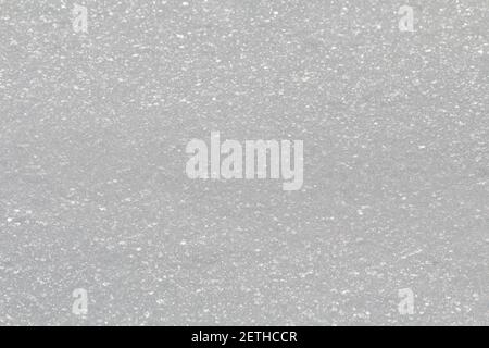 Winterschnee. Schnee Textur Draufsicht auf den Schnee. Textur für Design. Schneeweiße Textur. Schneeflocken. Stockfoto