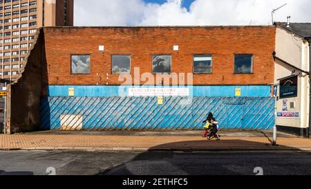 Verfallene und verfallene Gebäude in Preston, Lancashire. Stockfoto