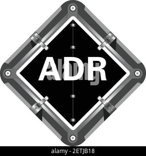 Kennzeichnung von Transport- und Transportgütern mit Schildern für den Transport gefährlicher Güter. American Depositary Receipt. Stock Vektor