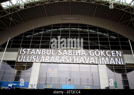 Istanbul/türkei-02/04/2020: internationaler Flughafen sabiha gokcen Stockfoto