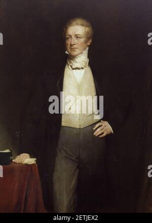 Sir Robert Peel, 2nd BT von Henry William Pickersgill-Detail. Stockfoto