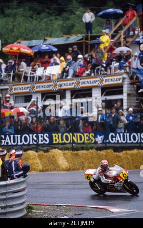 Randy Mamola (USA), Yamaha 500, Belgien GP 1986, Spa Francorchamps Stockfoto