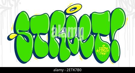 Grün Und Gelb Abstrakt Hip Hop Graffiti Stil Worte Straße Kunst Vektor Illustration Kunst Stock Vektor