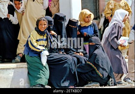 Verschleierte junge Mädchen in Jibla Provinz ibb - jemen Stockfoto