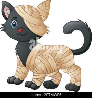 Vektor-Illustration von Cartoon Katze als Mama gekleidet Stock Vektor