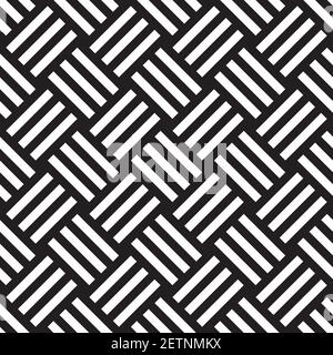 Ein Nahtloses Retro-Muster mit schwarz-weißen geometrischen Motiven. Stock Vektor