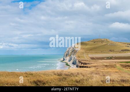 Falaises du Cap Blanc-Nez , Frankreich, Hauts de France, Côte d'Opale Stockfoto