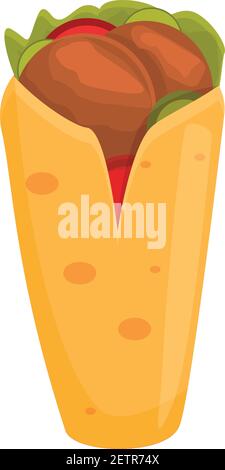 Kebab-Falafel-Symbol. Cartoon von Kebab Falafel Vektor-Symbol für Web-Design isoliert auf weißem Hintergrund Stock Vektor