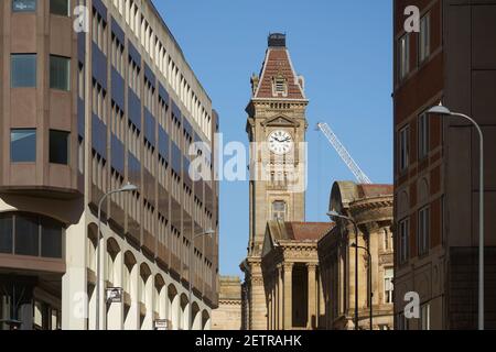 Birmingham City Centre Wahrzeichen Grade II* denkmalgeschützten Council House, Victoria Square und Uhrenturm von Architekt Yeoville Thomason in Victoria Square Stockfoto