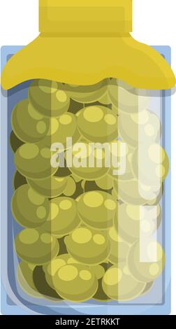 Symbol für olivfarbenes Glas. Cartoon von jar olive Vektor-Symbol für Web-Design isoliert auf weißem Hintergrund Stock Vektor