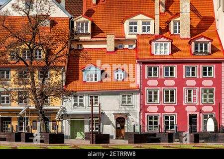 Der Livu-Platz in der Altstadt von Riga, Lettland Stockfoto