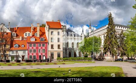 Der Livu-Platz in der Altstadt von Riga, Lettland Stockfoto