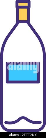 RGB-Farbsymbol für Whiskey-Flasche Stock Vektor