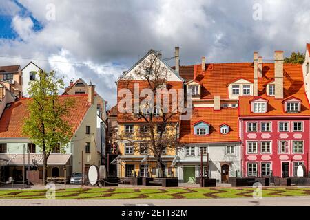 Der Livu-Platz in der Altstadt von Riga, Lettland Stockfoto