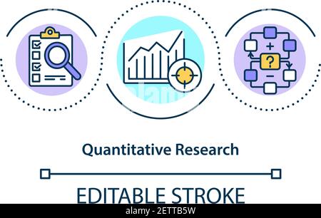 Symbol für das Konzept der quantitativen Forschung Stock Vektor