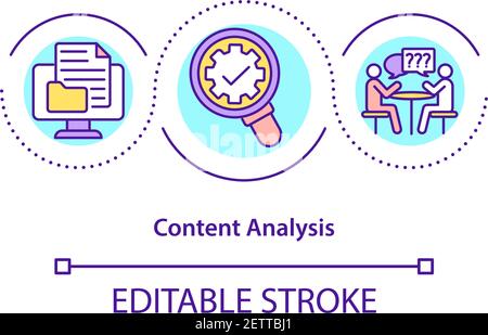 Symbol für das Konzept der Inhaltsanalyse Stock Vektor