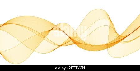 Gelbe, gewellte, transparente Linien. Hintergrundwelle EPS 10 Stock Vektor