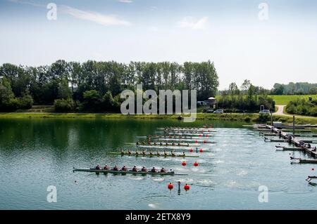 Linz, Österreich, Dienstag, 27th. Aug 2019, FISA World Rowing Championship, Regatta, [Pflichtnachweis; Peter SPURRIER/Intersport Images] 12:15:04 27.08.19 Stockfoto