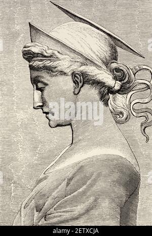 Sancta Caecilia. Saint Cecilia Christian Märtyrer Patronin der Kirche ron der Musik und Musiker, lebte um 2nd Jahrhundert n. Chr.. Alte 19th Jahrhundert gravierte Illustration, El Mundo Ilustrado 1881 Stockfoto