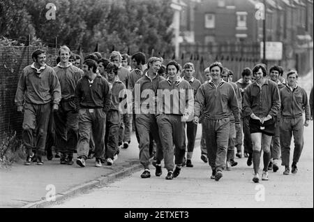 Leeds United FC Mannschaftstraining 1971 Juli Stockfoto