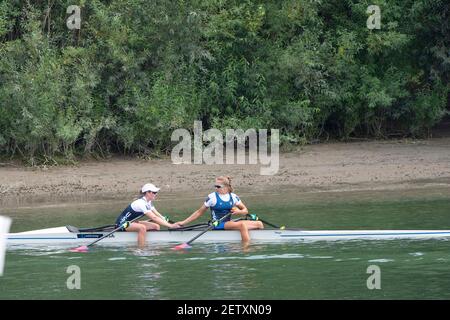 Linz, Österreich, Sonntag, 1st. September 2019, FISA-Weltmeisterschaft im Rudern, Sonntag Finaltag [Pflichtnachweis; Peter SPURRIER/Intersport Images] 13:48:27 01/09/2019 Stockfoto