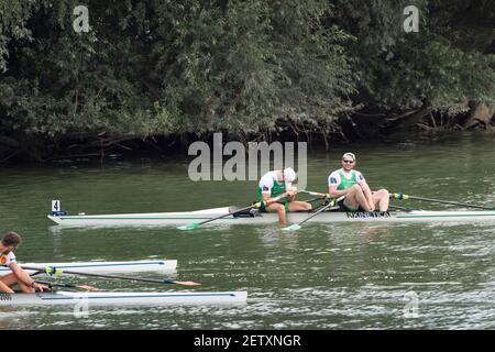 Linz, Österreich, Sonntag, 1st. September 2019, FISA-Weltmeisterschaft im Rudern, Sonntag Finaltag [Pflichtnachweis; Peter SPURRIER/Intersport Images] 14:02:27 01/09/2019 Stockfoto