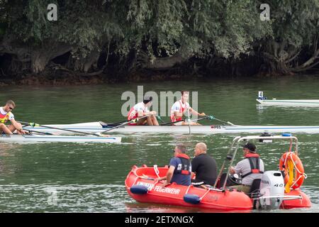 Linz, Österreich, Sonntag, 1st. September 2019, FISA-Weltmeisterschaft im Rudern, Sonntag Finaltag [Pflichtnachweis; Peter SPURRIER/Intersport Images] 14:02:35 01/09/2019 Stockfoto