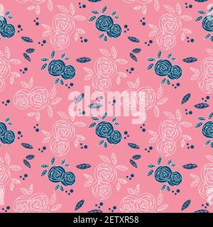 Floral Vektor Nahtloses Muster-Design für Tapeten, Textil, Oberfläche, Mode, Hintergrund, Fliesen, stationär, Wohnkultur, Einrichtung etc. Stock Vektor