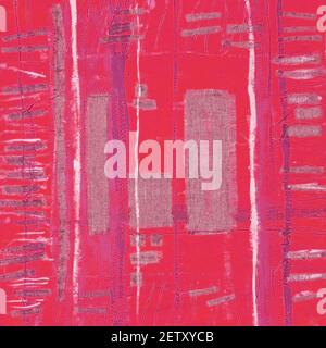 Abstrakte Illustration rosa Stoff applique. Ethnischer Hintergrund Stockfoto