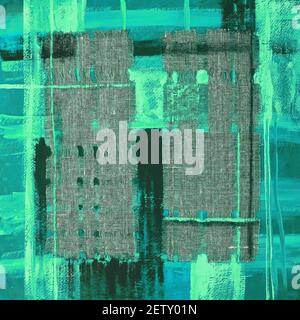 Abstrakte Illustration grün Stoff applique. Ethnischer Hintergrund Stockfoto