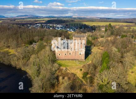 Doune Castle am Ufer des Flusses Teith, Doune, Stirling District, Schottland. Stockfoto